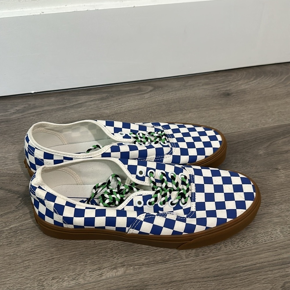 Authentic Vans 'Checkerboard Blue Gum Braided Laces' Blue - Picture 5 of 7